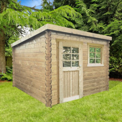 Abri 5,66m² en bois traité 28mm Nevers avec toit monopente SOLID