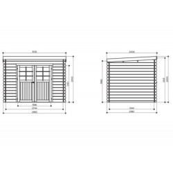 Abri de jardin 7,09m² bois traité 28mm Riom toit monopente SOLID