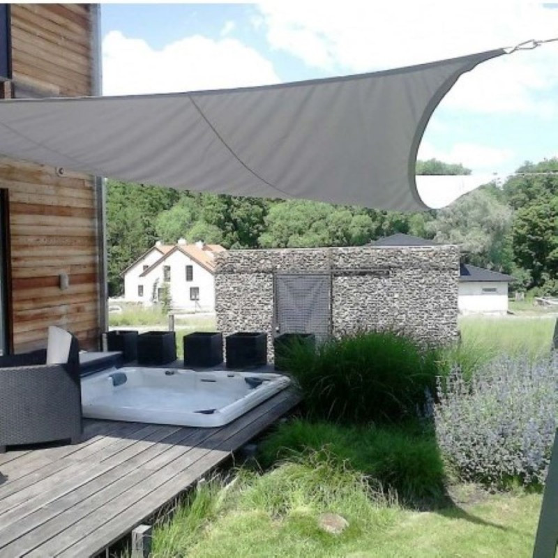 Voile d'ombrage imperméable carrée 400x400cm gris Dreamsail - NESLING