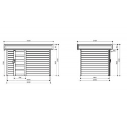 Abri Oslo 6,22m² en bois massif 28mm avec porte moderne SOLID