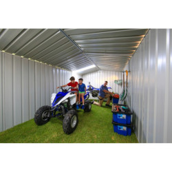 Garage Easyshed XXL 19,70m² en acier galvanisé Zincalume 19,70m²