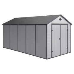 Abri de jardin plastique gris 242x456cm Jôbu