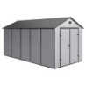 Abri de jardin plastique gris 242x456cm Jôbu