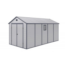 Abri de jardin plastique gris 242x456cm Jôbu