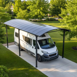 Protection de camping structure aluminium et couverture polycarbonate