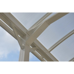 Protection de camping car en aluminium et couverture polycarbonate