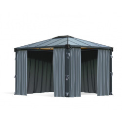 Rideaux en polyester gris pour pergola Palermo 3000 - Palram - Canopia