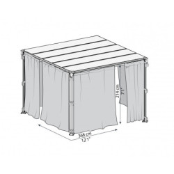 Rideaux en polyester gris pour pergola Palermo 3000 - Palram - Canopia