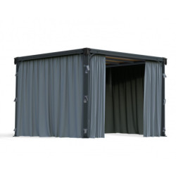 Rideaux en polyester gris pour pergola Palermo 3000 - Palram - Canopia