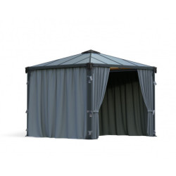 Rideaux en polyester gris pour pergola Palermo 3000 - Palram - Canopia