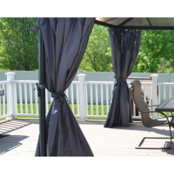 Rideaux en polyester gris pour pergola Palermo 3000 - Palram - Canopia