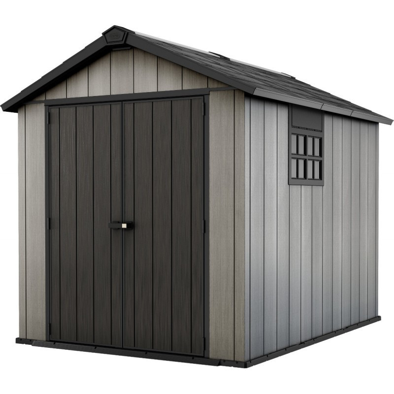 Abri en résine brossée Oakland 759 Brossium 6,6m²+plancher Keter