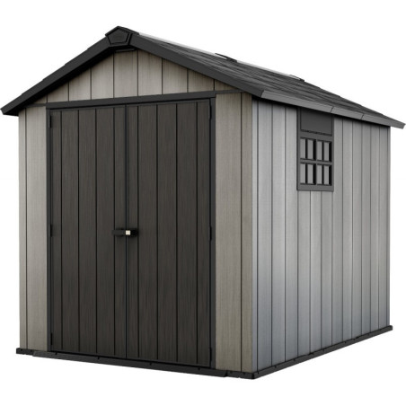 Abri en résine brossée Oakland 759 Brossium 6,6m²+plancher Keter
