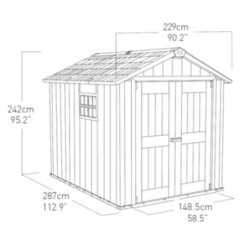 Abri en résine brossée Oakland 759 Brossium 6,6m²+plancher Keter