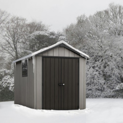 Abri en résine brossée Oakland 759 Brossium 6,6m²+plancher Keter