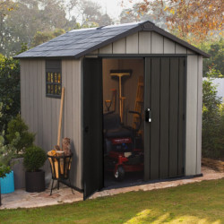 Abri en résine brossée Oakland 759 Brossium 6,6m²+plancher Keter