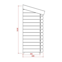 Armoire adossée en bois traité grand modèle pour abri Solid