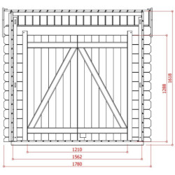 Armoire adossée en bois traité grand modèle pour abri Solid
