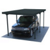 Carport 1 voiture en métal anthracite 15,58m² toit plat DURAMAX