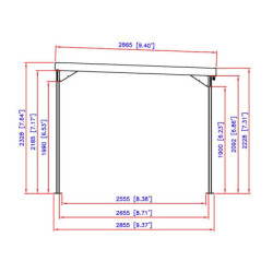 Carport 1 voiture en métal anthracite 15,58m² toit plat DURAMAX