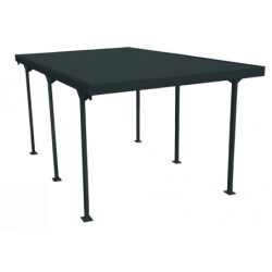 Carport 1 voiture en métal anthracite 15,58m² toit plat DURAMAX