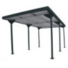 Carport 1 voiture en métal anthracite 15,58m² toit plat DURAMAX