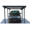 Carport 1 voiture en métal anthracite 15,58m² toit plat DURAMAX