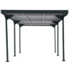 Carport 1 voiture en métal anthracite 15,58m² toit plat DURAMAX