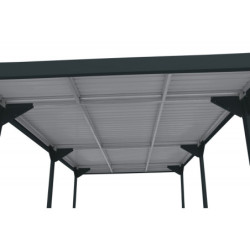 Carport 1 voiture en métal anthracite 15,58m² toit plat DURAMAX