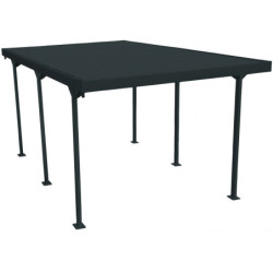 Carport 1 voiture en métal anthracite 15,58m² toit plat DURAMAX
