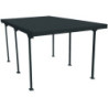 Carport 1 voiture en métal anthracite 15,58m² toit plat DURAMAX