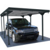 Carport 1 voiture en métal anthracite 15,58m² toit plat DURAMAX