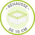 Réhausse de 10cm supplémentaires pour abri 9m² 28mm traité marron Gardy Shelter
