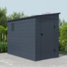 Petit abri de jardin adossé en polypropylène anthracite 143x247cm Jôbu