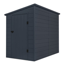Petit abri de jardin adossé en polypropylène anthracite 143x247cm Jôbu