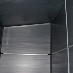 Petit abri de jardin adossé en polypropylène anthracite 143x247cm Jôbu