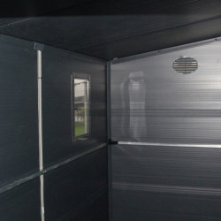 Petit abri de jardin adossé en polypropylène anthracite 143x247cm Jôbu