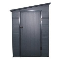 Petit abri de jardin adossé en polypropylène anthracite 143x247cm Jôbu