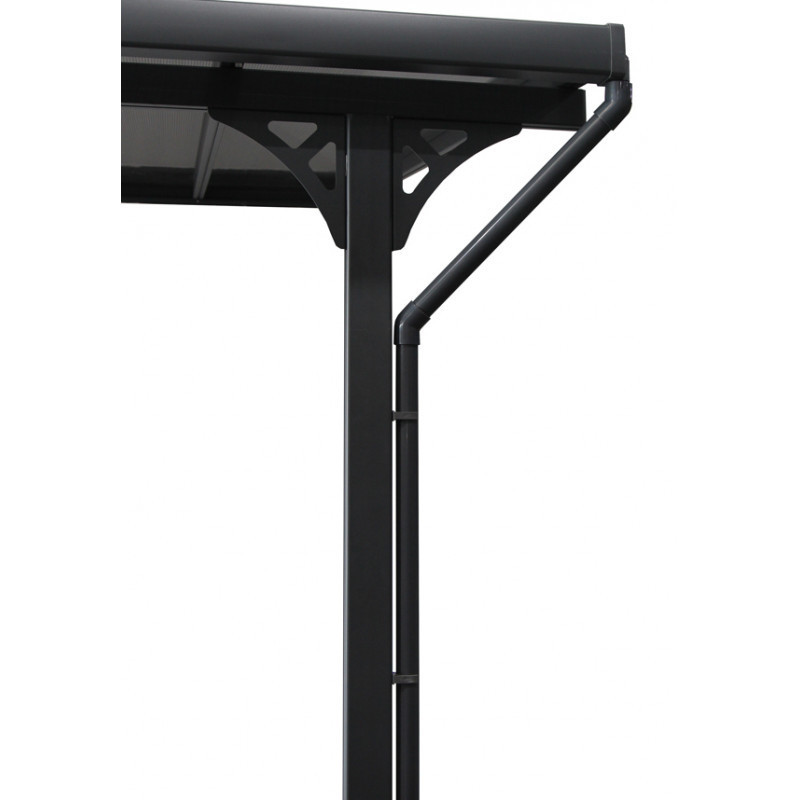 Tuyaux gris de descentes de gouttières pour pergolas adossées X-METAL