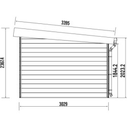 Abri toit plat en composite couleur bois 9m² porte alu Woodlife Garden