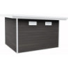 Abri toit plat en composite couleur anthracite 9m² porte alu Woodlife Garden