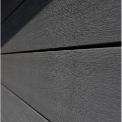 Abri toit plat en composite couleur anthracite 9m² porte alu Woodlife Garden