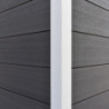 Abri toit plat en composite couleur anthracite 9m² porte alu Woodlife Garden
