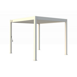 Pergola autoportante en alu blanc avec lames orientable 3x3m Ombrea