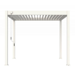 Pergola autoportante en alu blanc avec lames orientable 3x3m Ombrea