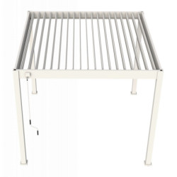 Pergola autoportante en alu blanc avec lames orientable 3x3m Ombrea