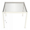 Pergola autoportante en alu blanc avec lames orientable 3x3m Ombrea