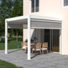 Pergola autoportante en alu blanc avec lames orientable 3x3m Ombrea