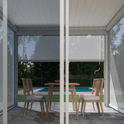 Pergola autoportante en alu blanc avec lames orientable 3x3m Ombrea