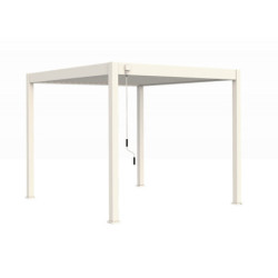 Pergola autoportante en alu blanc avec lames orientable 3x3m Ombrea